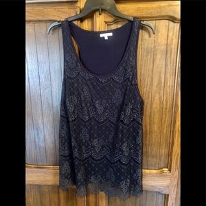Maurices Navy lace Tank top!